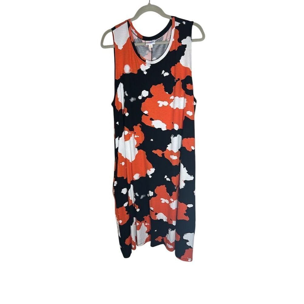 LuLaRoe Women's 3XL Sleeveless Knee Length Dress Multicolor Casual